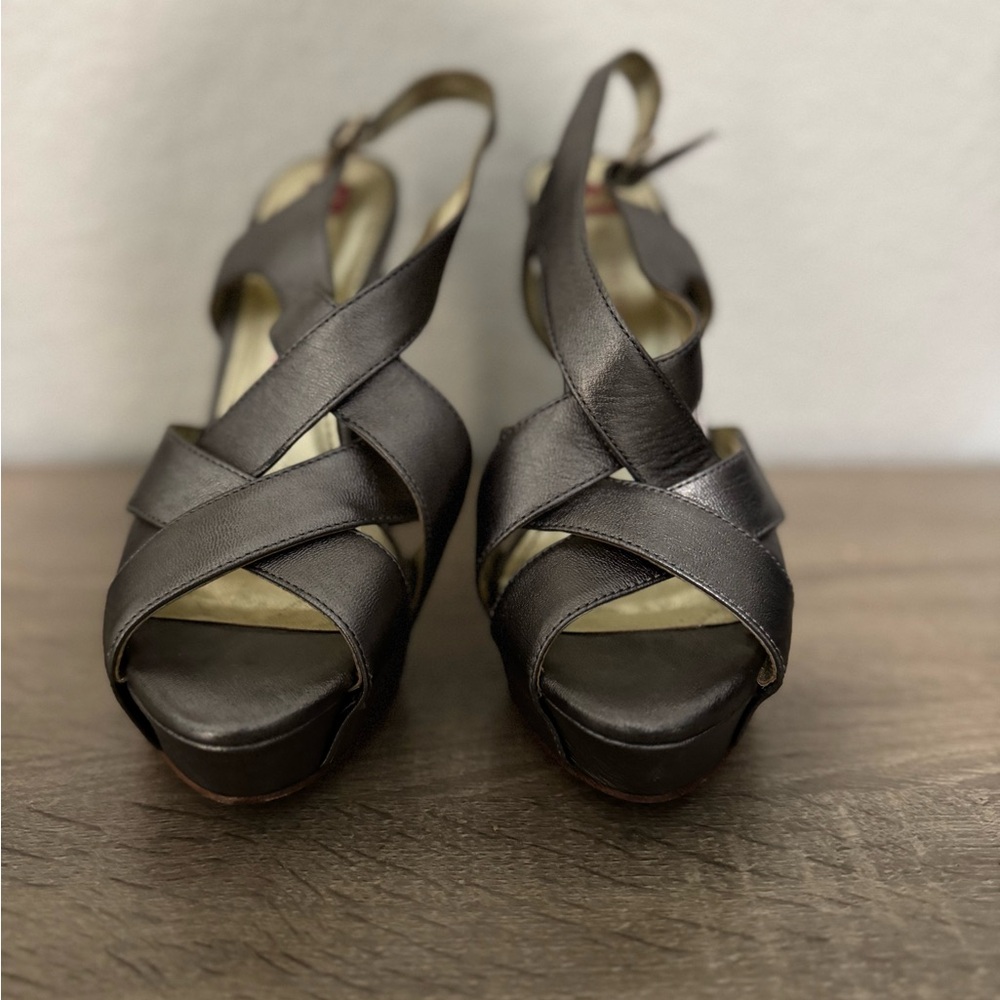 Elaine Turner Silver Platform Sandals